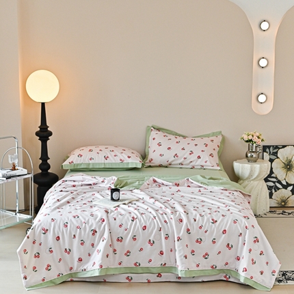 金喜 2025新款天丝棉大豆印花夏凉被夏被四件套 甜心