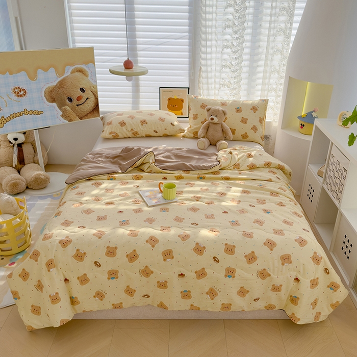 91家纺网 家纺一手货源 找家纺 初念 2025新款云朵棉系列夏被（提供买家秀） 奥利奥小熊