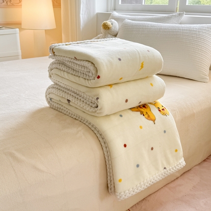 91家纺网 家纺一手货源 找家纺 徕米家居  2025新款羊羔绒毯子毛毯 皮卡丘伙伴