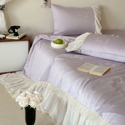 91家纺网 家纺一手货源 找家纺 （总）山茶家纺  2025新款水洗天丝刺绣夏被四件套