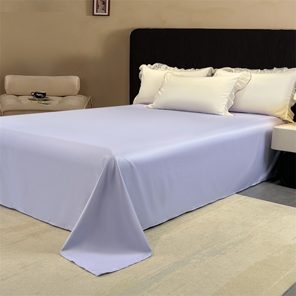 梦舒羽  2025新款水洗真丝床单冰丝凉感宿舍被单三件套 奶油浅紫