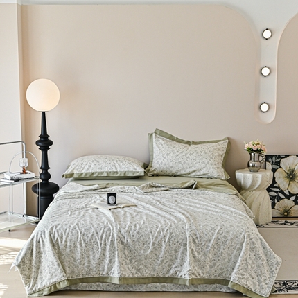 91家纺网 家纺一手货源 找家纺 （总）金喜 2025新款天丝棉大豆印花夏凉被夏被四件套