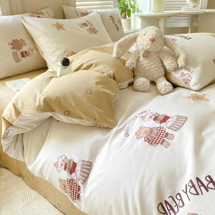 91家纺网 家纺一手货源 找家纺 黑马家居 2025新款全棉喷气13070印花四件套 马戏团