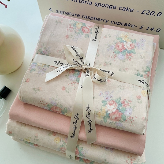 91家纺网 家纺一手货源 找家纺 优品阁 2025新款人字纹全棉双层纱四件套 梦屿【升级款-提花人字纹床单】