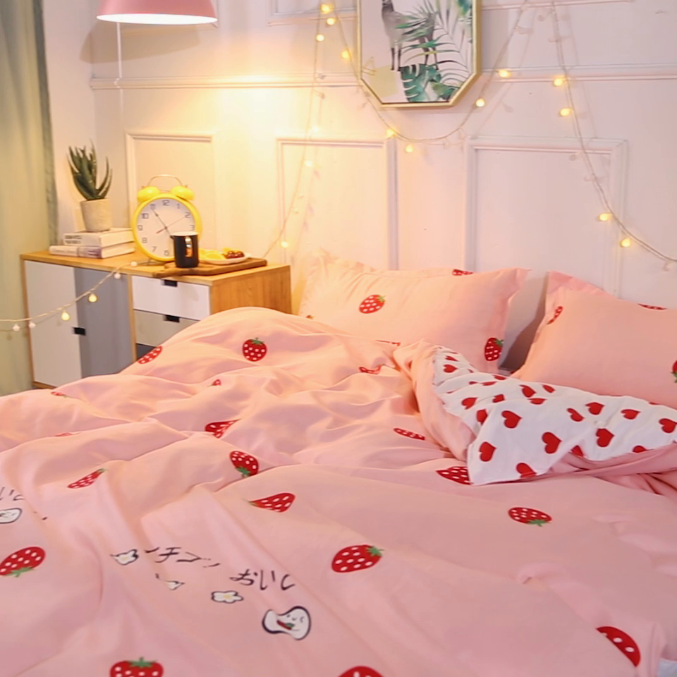 91家纺网 家纺一手货源 找家纺 卡斯诺 2023新款芦荟棉四件套花型2