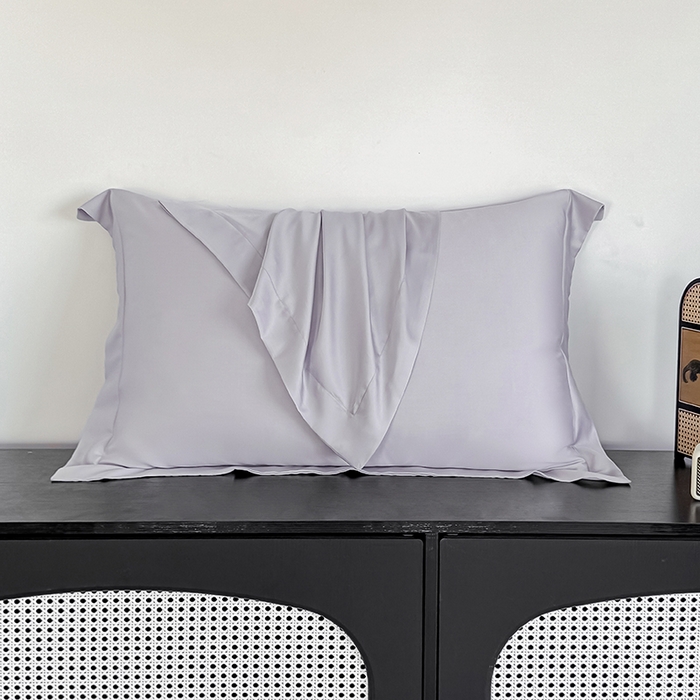 91家纺网 家纺一手货源 找家纺 金喜 2025新款LF级60支莱赛尔天丝枕套宽边枕套 灰紫