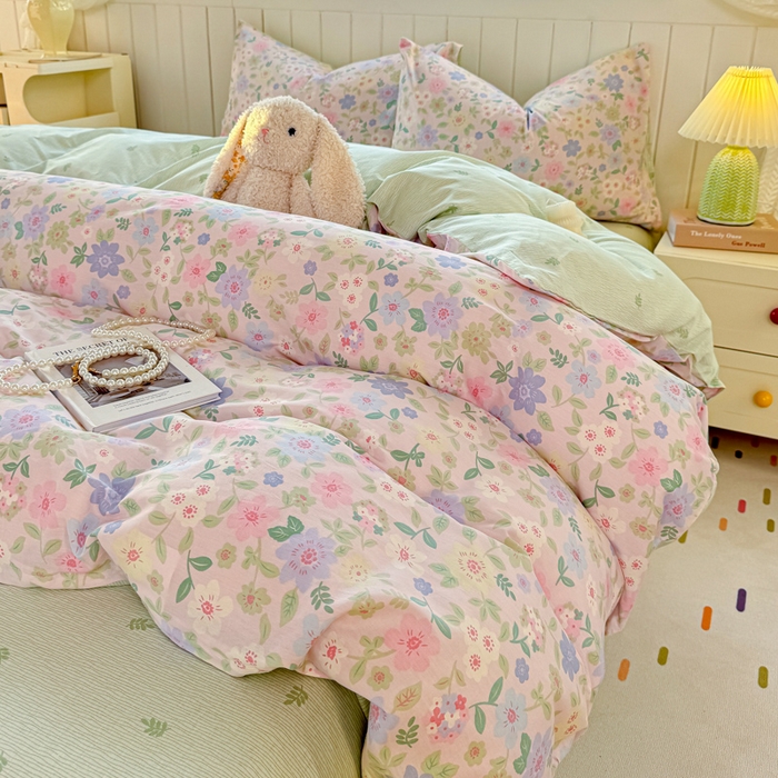 91家纺网 家纺一手货源 找家纺 黑马家居 2025新款全棉喷气13070印花单被套 缤纷花海