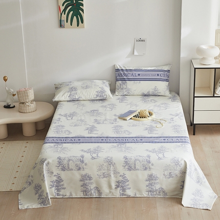 91家纺网 家纺一手货源 找家纺 （总）怡家居 2025新款全棉老粗布床单床笠三件套