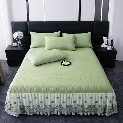 91家纺网 家纺一手货源 找家纺 （总）席皇后 2025新款A类凉感豆豆凉席系列床裙款