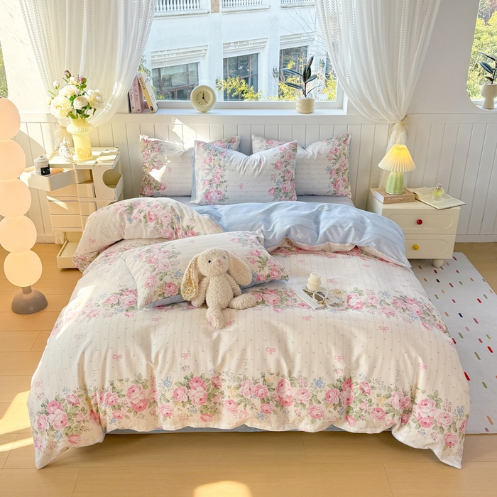 91家纺网 家纺一手货源 找家纺 黑马家居 2025新款全棉喷气13070印花四件套 半岛花园