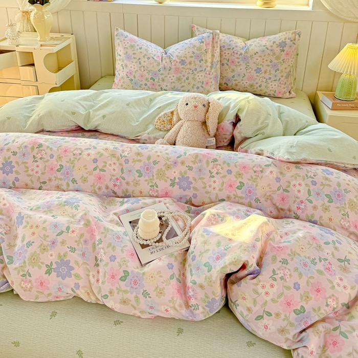 91家纺网 家纺一手货源 找家纺 黑马家居 2025新款全棉喷气13070印花单被套 缤纷花海