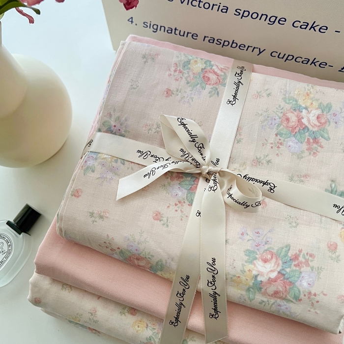 91家纺网 家纺一手货源 找家纺 优品阁 2025新款人字纹全棉双层纱四件套 梦屿【升级款-提花人字纹床单】