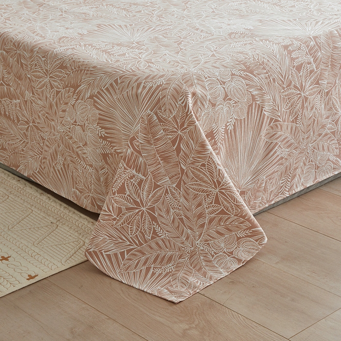 91家纺网 家纺一手货源 找家纺 怡家居 2025新款全棉老粗布床单床笠三件套 染心-咖