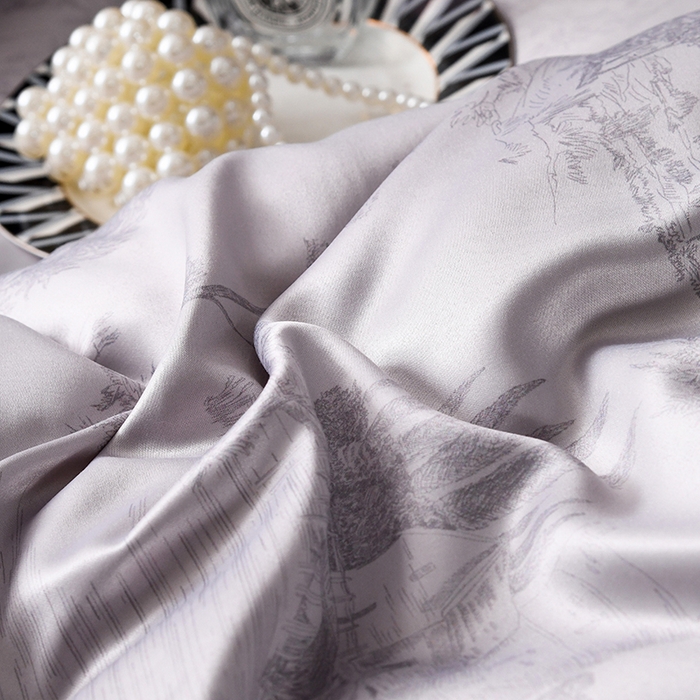 91家纺网 家纺一手货源 找家纺 鑫田家纺 2025新款天丝蚕丝被100%柞蚕丝夏被莱赛尔天丝数码印花 约定-浅灰