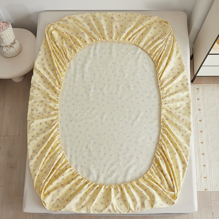 91家纺网 家纺一手货源 找家纺 怡家居 2025新款全棉老粗布床单床笠三件套 流云