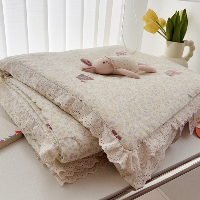 91家纺网 家纺一手货源 找家纺 （总）于果2025新款双层纱花边款夏被