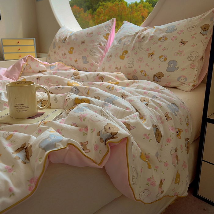 91家纺网 家纺一手货源 找家纺 初念 2025新款云朵棉系列夏被（提供买家秀） 灰蒙小狗