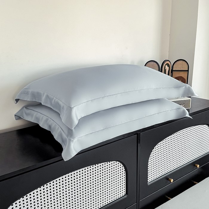 91家纺网 家纺一手货源 找家纺 金喜 2025新款LF级60支莱赛尔天丝枕套宽边枕套 雾兰