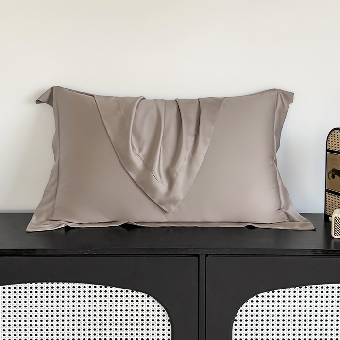 91家纺网 家纺一手货源 找家纺 金喜 2025新款LF级60支莱赛尔天丝枕套宽边枕套 香谷棕