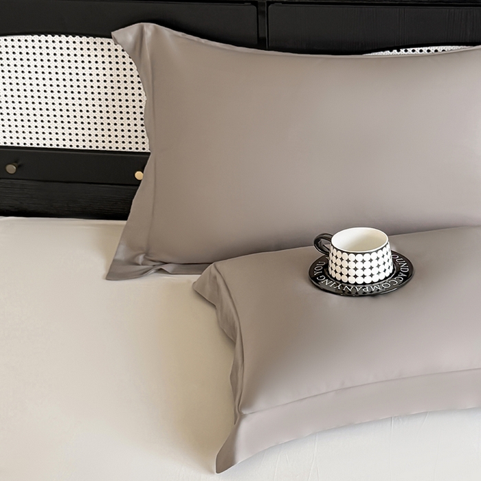 91家纺网 家纺一手货源 找家纺 金喜 2025新款LF级60支莱赛尔天丝枕套宽边枕套 香谷棕