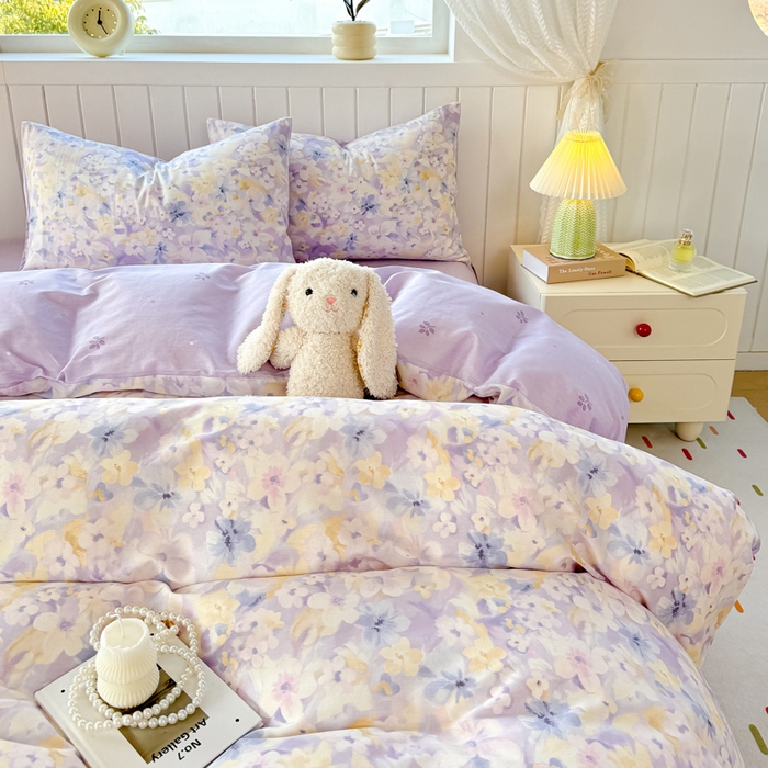 91家纺网 家纺一手货源 找家纺 黑马家居 2025新款全棉喷气13070印花四件套 清晨