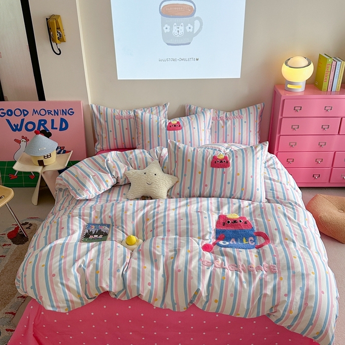 91家纺网 家纺一手货源 找家纺 时年家纺 2025新款全棉印花卡通毛巾绣系列套件 充值会员优惠5元 茶杯兔