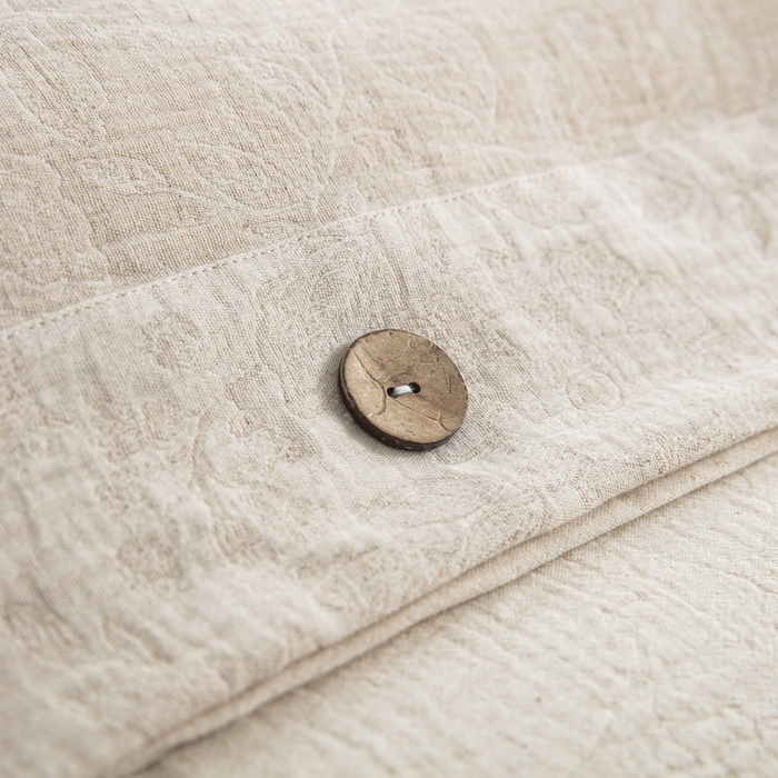 91家纺网 家纺一手货源 找家纺 （总）鲁爱家纺供货 2025新款AB版棉麻纽扣款四件套 