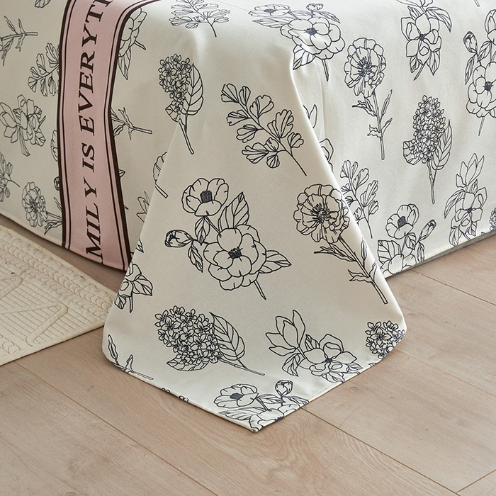 91家纺网 家纺一手货源 找家纺 怡家居 2025新款全棉老粗布床单床笠三件套 云舒