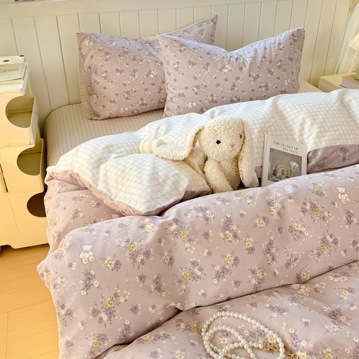 91家纺网 家纺一手货源 找家纺 黑马家居 2025新款全棉喷气13070印花四件套 花园小熊