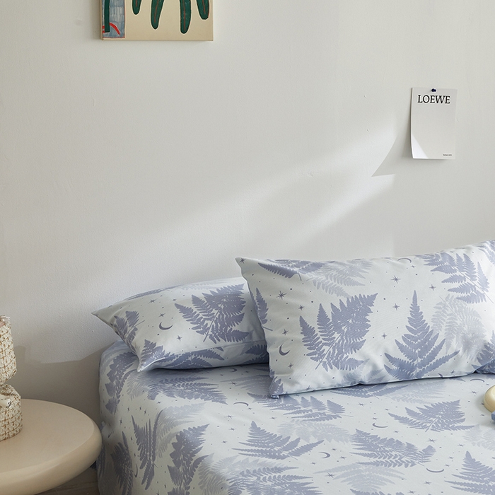 91家纺网 家纺一手货源 找家纺 怡家居 2025新款全棉老粗布床单床笠三件套 初雪