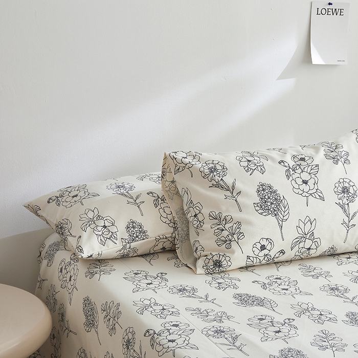 91家纺网 家纺一手货源 找家纺 怡家居 2025新款全棉老粗布床单床笠三件套 云舒