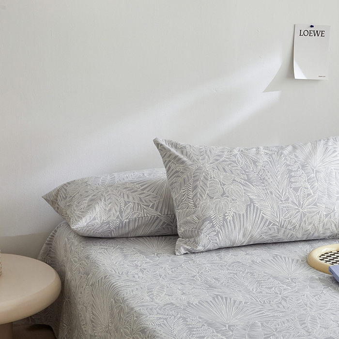 91家纺网 家纺一手货源 找家纺 怡家居 2025新款全棉老粗布床单床笠三件套 染心-灰