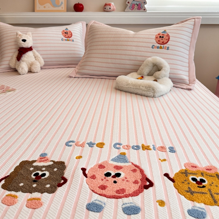 91家纺网 家纺一手货源 找家纺 蓝邻家纺 2025年新款PE提花卡通毛巾绣凉席系列场景二 趣多多