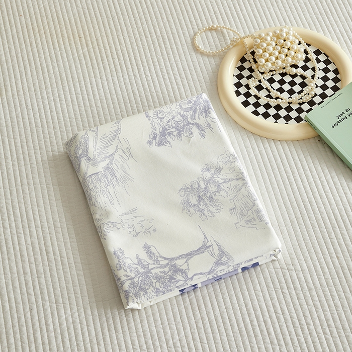 91家纺网 家纺一手货源 找家纺 怡家居 2025新款全棉老粗布床单床笠三件套 无垠