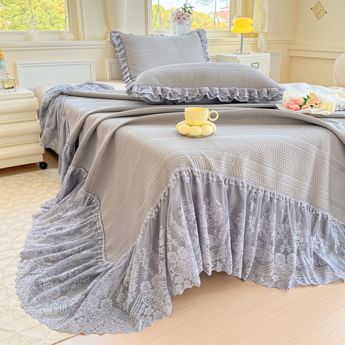 91家纺网 家纺一手货源 找家纺 （总）慧菲  2025新款PE高分子凉感席床裙凉席三件套 【6-7斤】