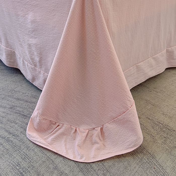 91家纺网 家纺一手货源 找家纺 竹合家纺 2025新款云感皱皱四件套-镂空花边款法式 花边款-美娜