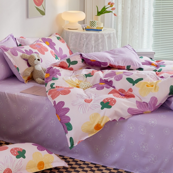 91家纺网 家纺一手货源 找家纺 卡斯诺 2023新款芦荟棉四件套花型2