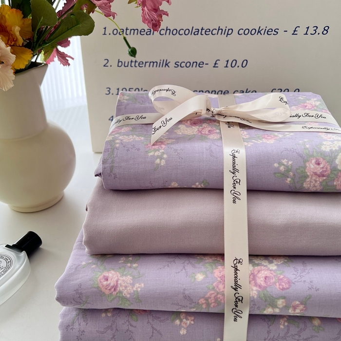 91家纺网 家纺一手货源 找家纺 优品阁 2025新款人字纹全棉双层纱四件套 梦露【升级款-提花人字纹床单】