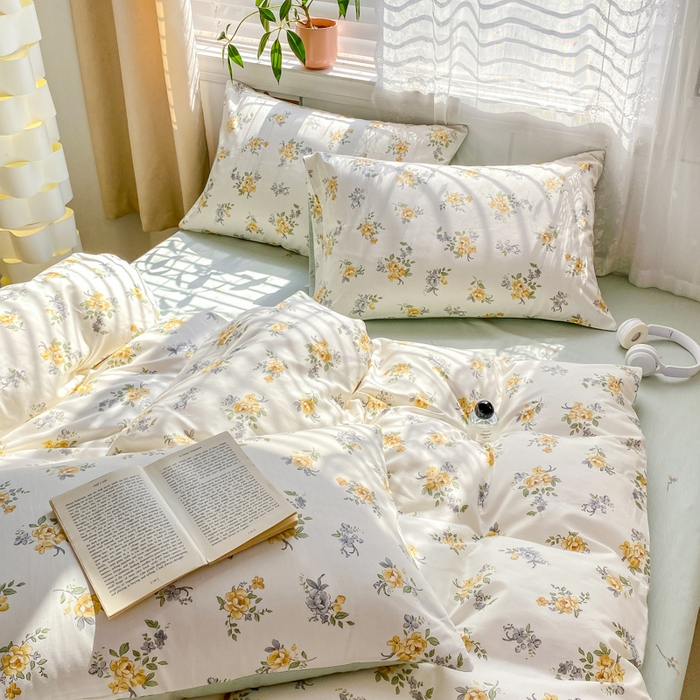 91家纺网 家纺一手货源 找家纺 黑马家居 2025新款全棉喷气13070印花四件套 花间