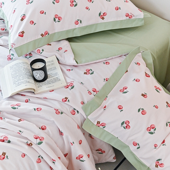 91家纺网 家纺一手货源 找家纺 金喜 2025新款天丝棉大豆印花夏凉被夏被四件套 甜心