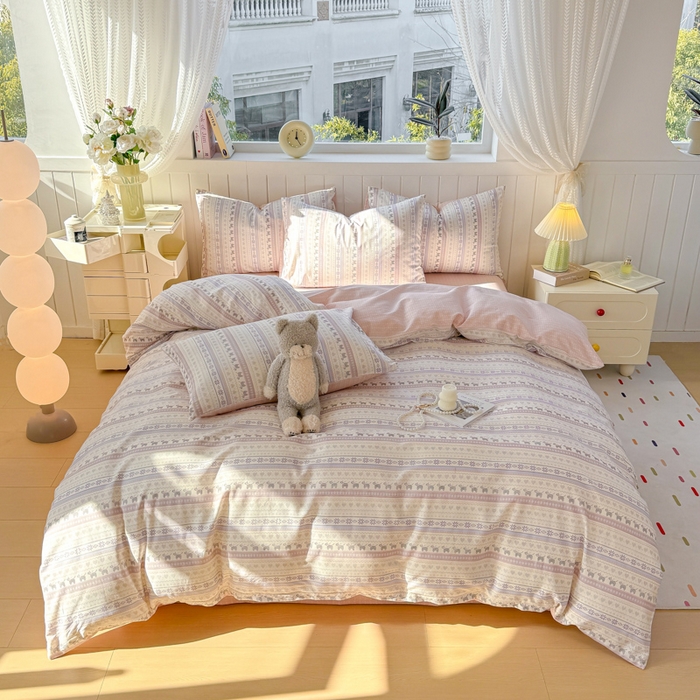 91家纺网 家纺一手货源 找家纺 黑马家居 2025新款全棉喷气13070印花单被套 波西米亚