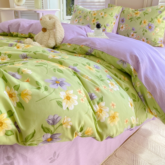 91家纺网 家纺一手货源 找家纺 黑马家居 2025新款全棉喷气13070印花四件套 绿野仙踪