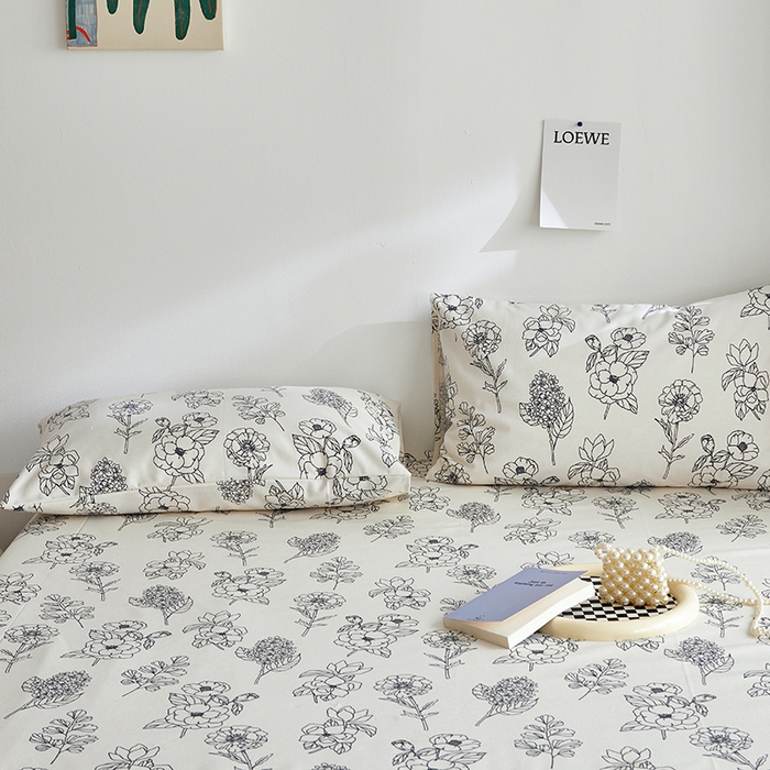 91家纺网 家纺一手货源 找家纺 怡家居 2025新款全棉老粗布床单床笠三件套 云舒