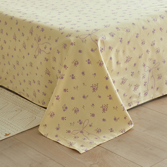 91家纺网 家纺一手货源 找家纺 怡家居 2025新款全棉老粗布床单床笠三件套 流云