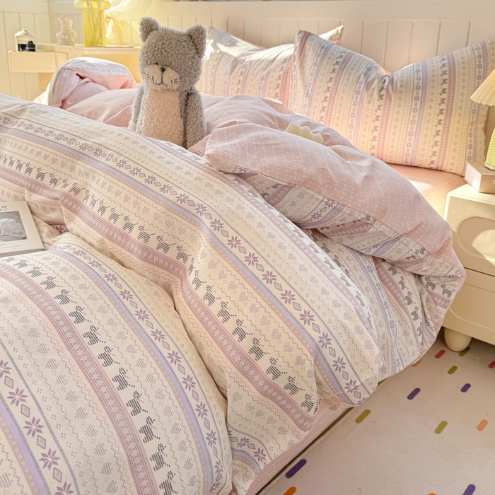 91家纺网 家纺一手货源 找家纺 黑马家居 2025新款全棉喷气13070印花单被套 波西米亚