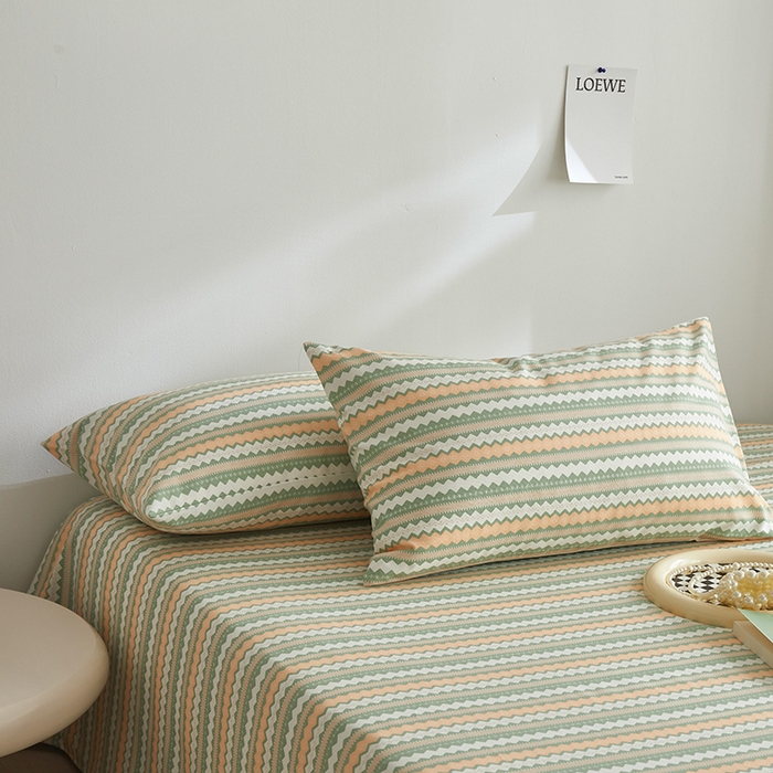 91家纺网 家纺一手货源 找家纺 怡家居 2025新款全棉老粗布床单床笠三件套 微风