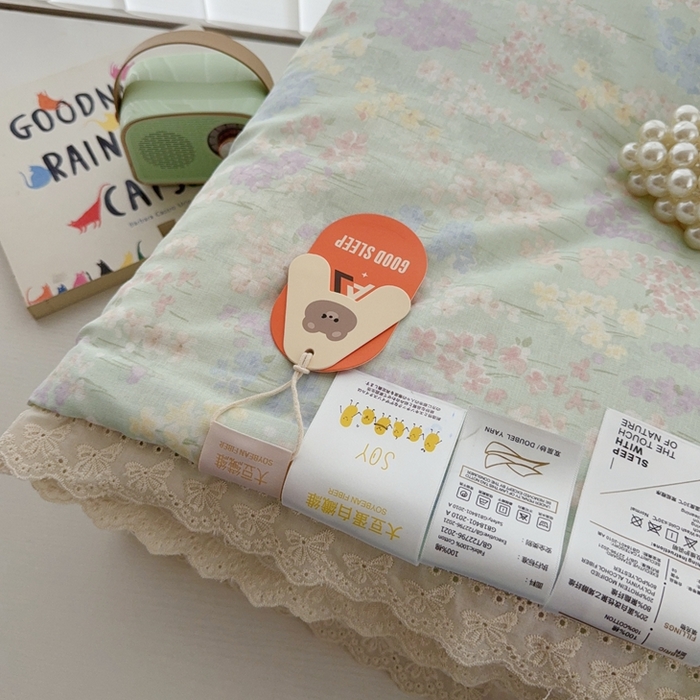 91家纺网 家纺一手货源 找家纺 于果2025新款双层纱花边款夏被 艺朵