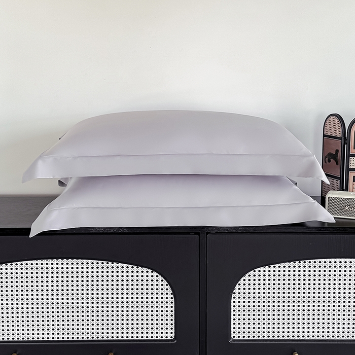 91家纺网 家纺一手货源 找家纺 金喜 2025新款LF级60支莱赛尔天丝枕套宽边枕套 灰紫