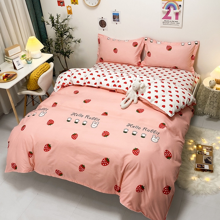 91家纺网 家纺一手货源 找家纺 卡斯诺 2023新款芦荟棉四件套花型2