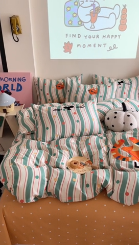 91家纺网 家纺一手货源 找家纺 时年家纺 2025新款全棉印花卡通毛巾绣系列套件 充值会员优惠5元 球球猫